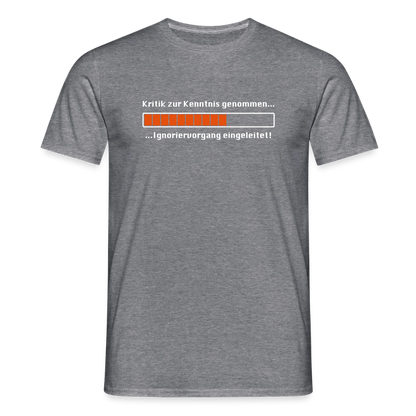 "Kritik" Motiv-T-Shirt für Männer - Graphit meliert
