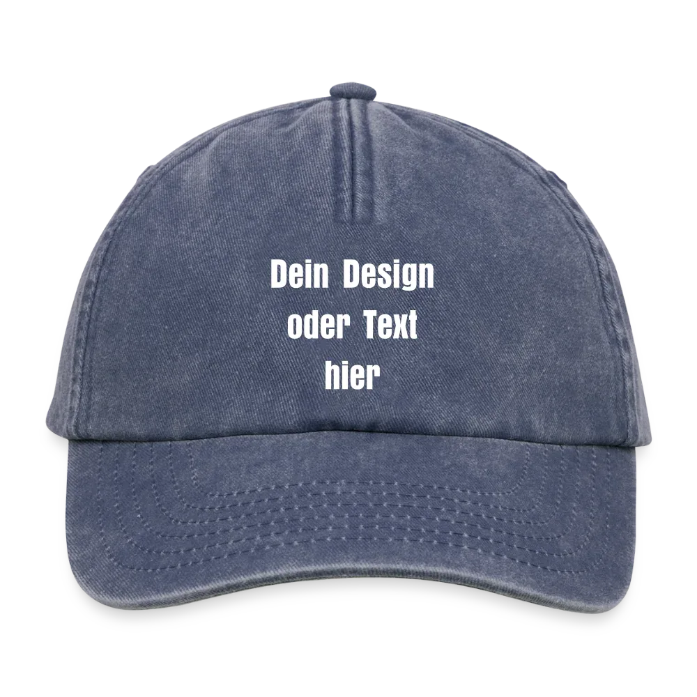 Vintage Dad Hat / Baseball Cap (100% Baumwolle) – personalisierbar - Vintage Denim