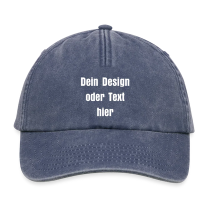 Vintage Dad Hat / Baseball Cap (100% Baumwolle) – personalisierbar - Vintage Denim