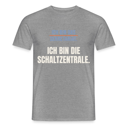 Ich bin das Sekretariat. Ich bin die Schaltzentrale. Motiv-T-Shirt für Männer, Farbe Graphit meliert