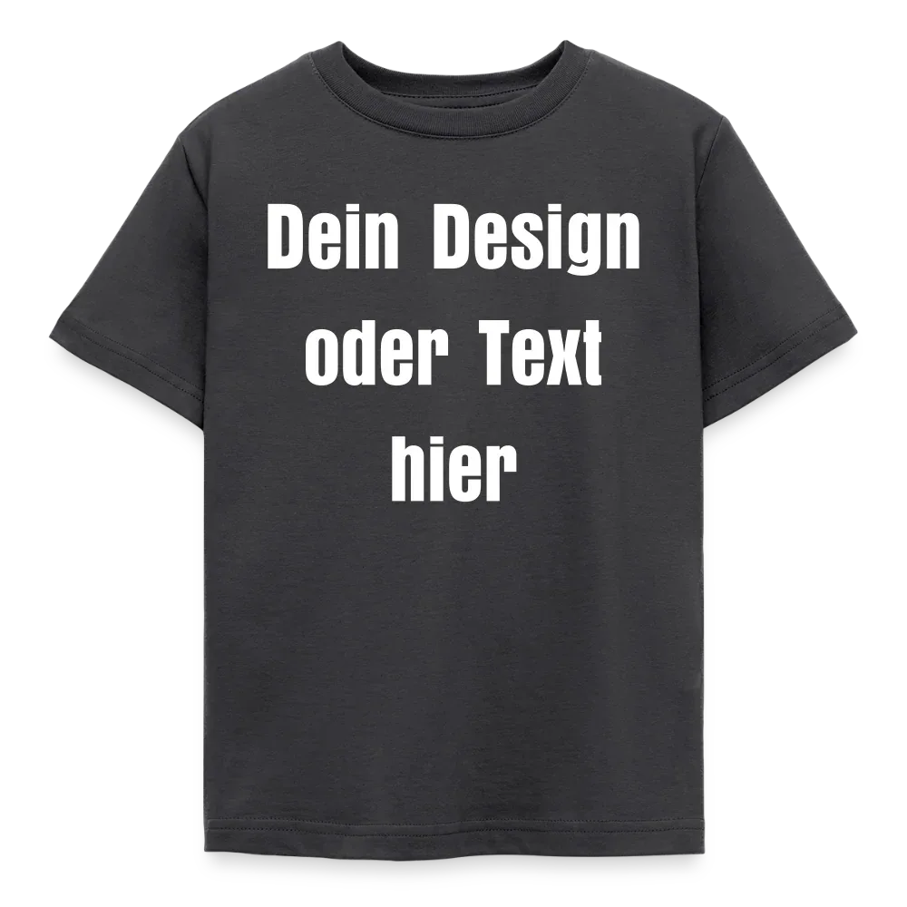 Kinder T-Shirt - personalisierbare Vorder- und Rückseite - Dunkelgrau
