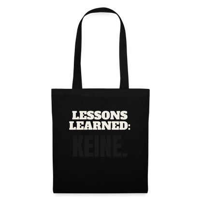 Lessons learned: keine. Stoffbeutel, Farbe Schwarz