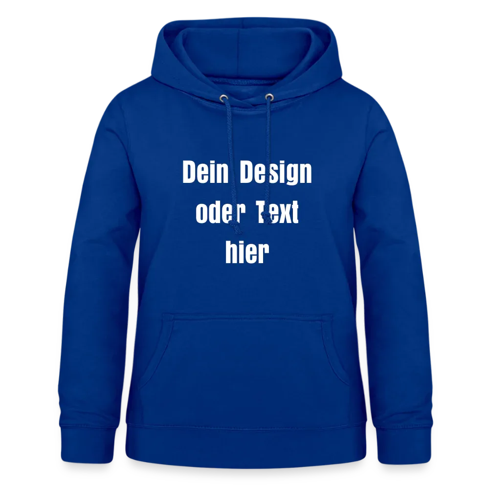 Frauen Hoodie - personalisierbare Vorder- und Rückseite - Royalblau