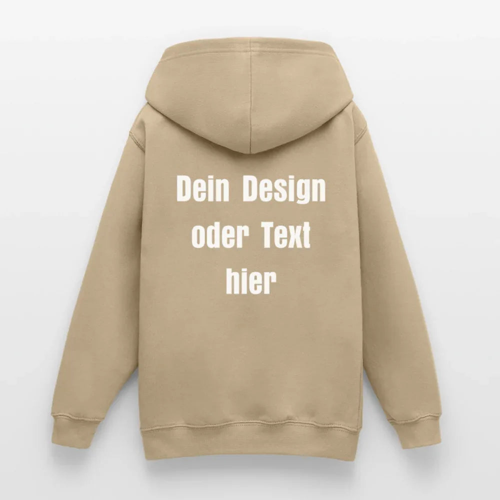 Teenager Hoodie - personalisierbare Vorder- und Rückseite - Sand