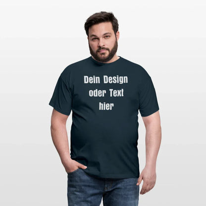 Männer T-Shirt - personalisierbare Vorder- und Rückseite - Navy
