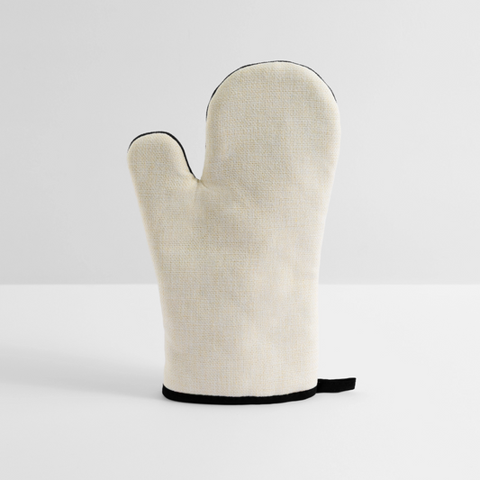 Grill- & Ofenhandschuh (hitzebeständig) mit Gummibeschichtung - personalisierbar - Leinen/Schwarz 