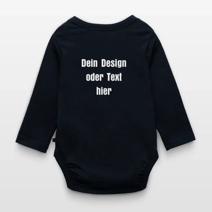 Baby Bio-Langarm-Body - personalisierbar - Navy