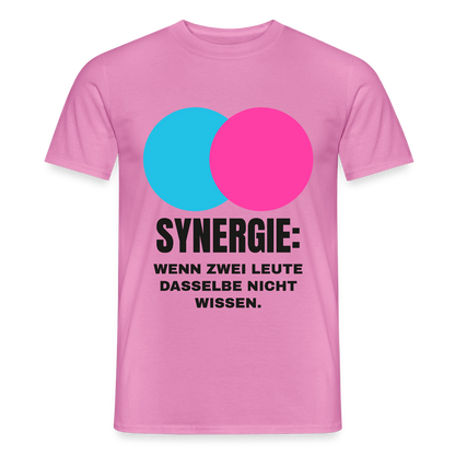 Synergie: Wenn zwei Leute dasselbe nicht wissen. Motiv-T-Shirt für Männer, Farbe Pink