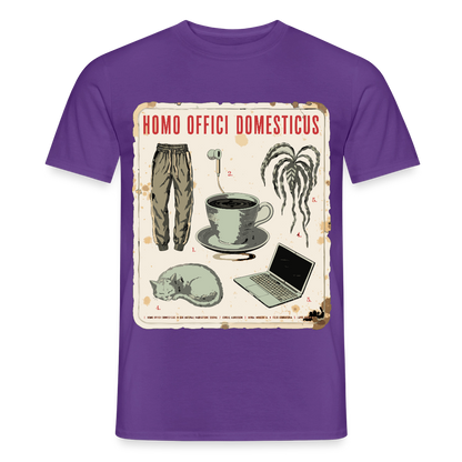 Homo Offici Domesticus Motiv-T-Shirt für Männer, Farbe Lila