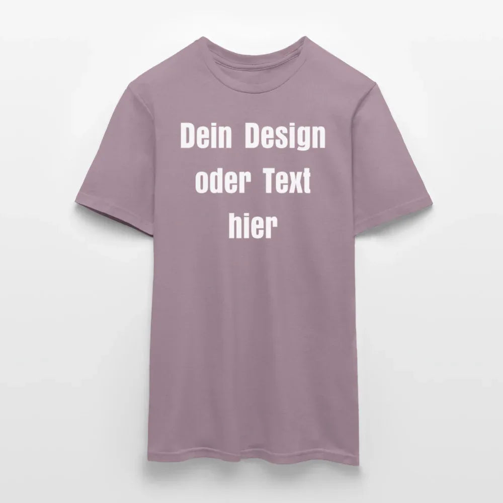 Männer T-Shirt - personalisierbare Vorder- und Rückseite - Lilagrau 