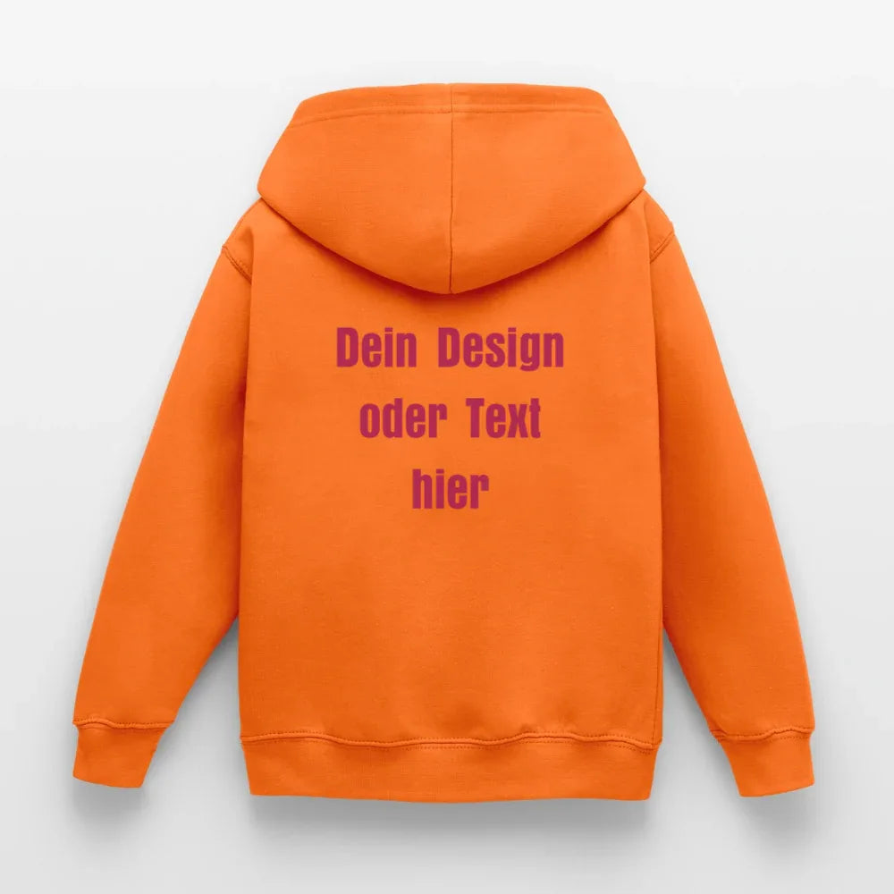 Kinder Hoodie - personalisierbare Vorder- und Rückseite - Orange