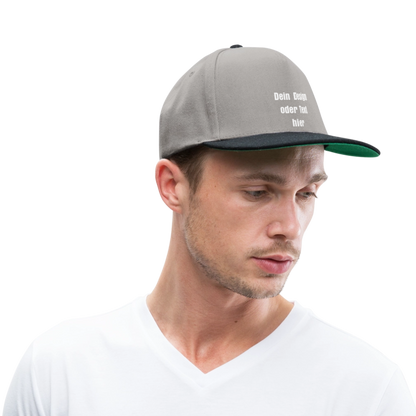 Snapback Cap - personalisierbar - Graphit/Schwarz