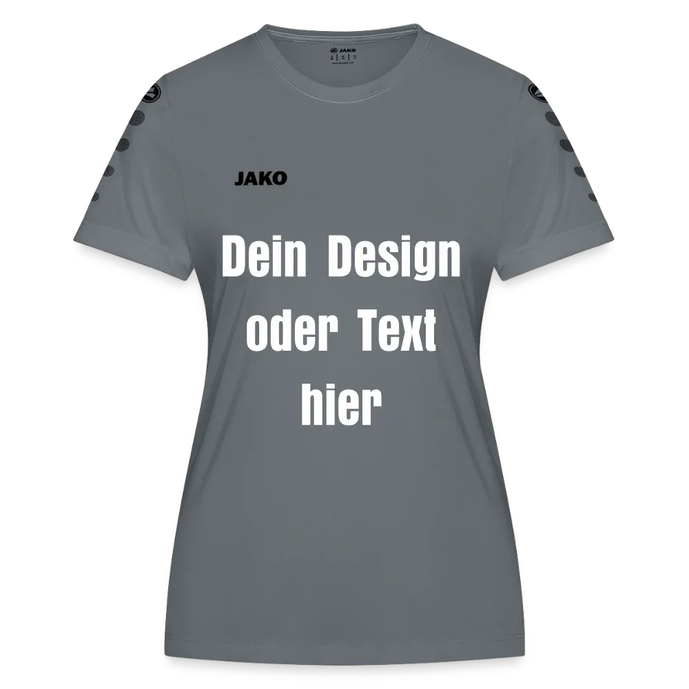 JAKO Frauen Trikot Team - personalisierbare Vorder- und Rückseite - Grau