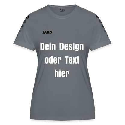 JAKO Frauen Trikot Team - personalisierbare Vorder- und Rückseite - Grau