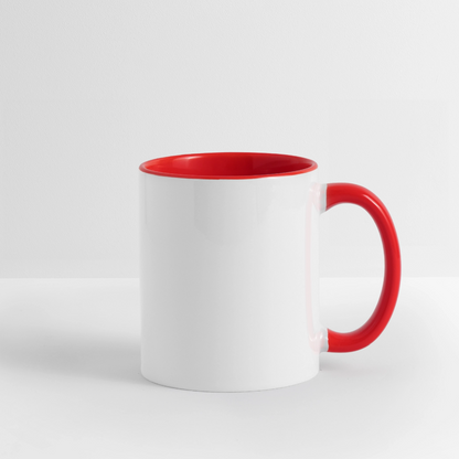 Keramiktasse zweifarbig 325ml - personalisierbar - Weiß/Rot