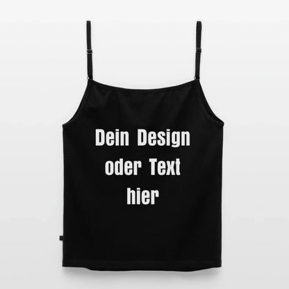 Frauen Spaghetti Tank Top - personalisierbar - Schwarz