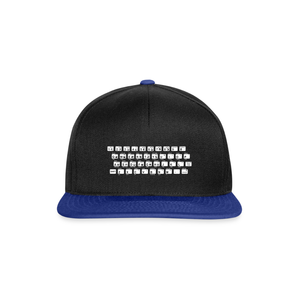 48K ZX Spectrum Retro Snapback Cap - Schwarz/Königsblau