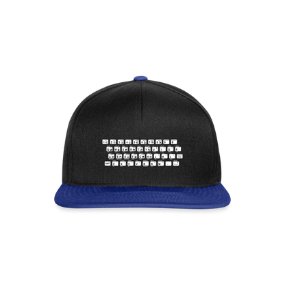 48K ZX Spectrum Retro Snapback Cap - Schwarz/Königsblau