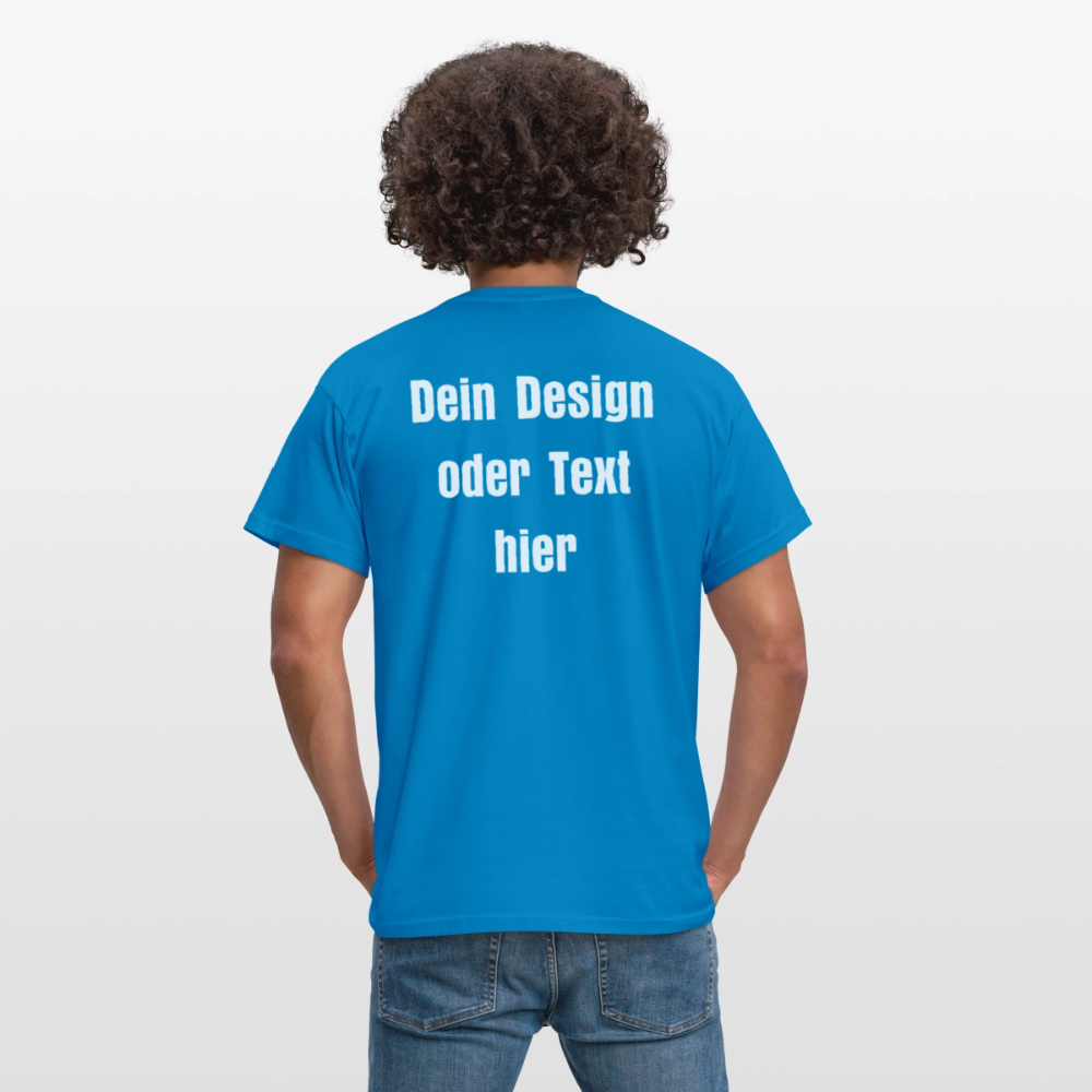 Männer T-Shirt - personalisierbare Vorder- und Rückseite - Royalblau
