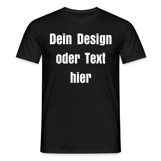 Männer T-Shirt - personalisierbare Vorder- und Rückseite - Schwarz