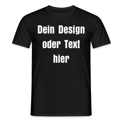 Männer T-Shirt - personalisierbare Vorder- und Rückseite - Schwarz