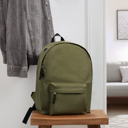 Klassischer Rucksack - personalisierbar - Olivgrün