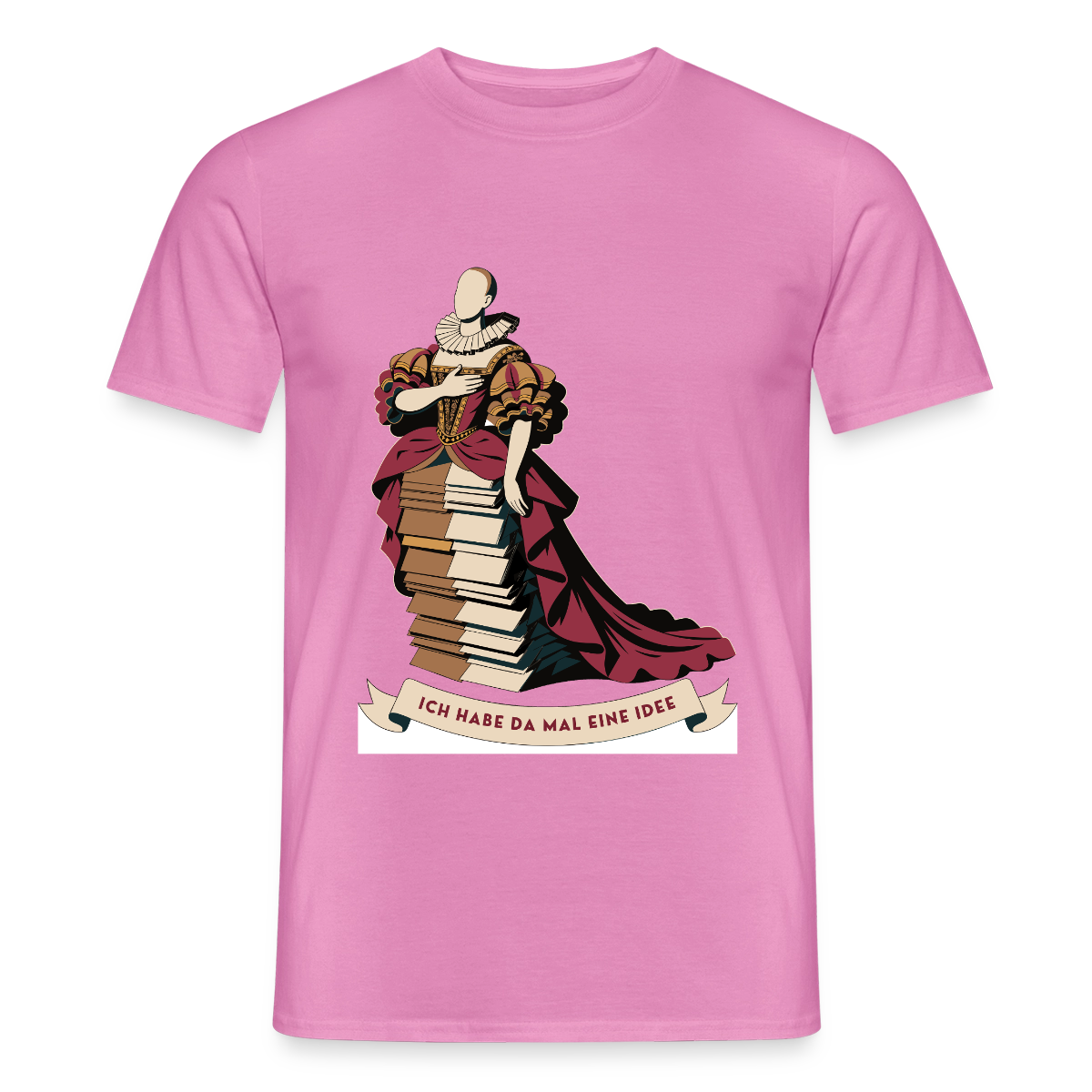 "Ich habe da mal eine Idee. Barock-Motiv" Motiv-T-Shirt für Männer, Farbe Pink