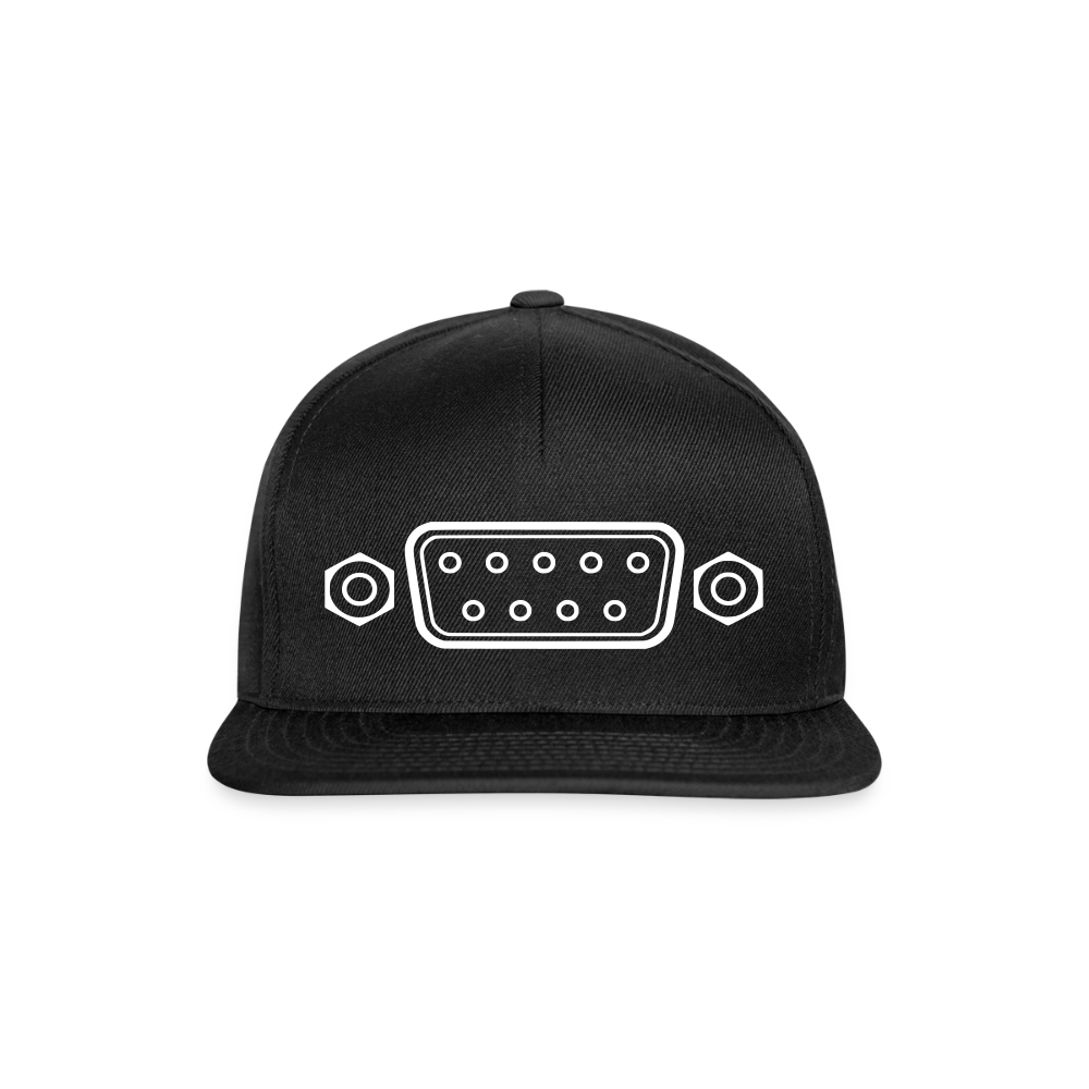 DB-9 RS-232 Retro Snapback Cap - Schwarz/Schwarz