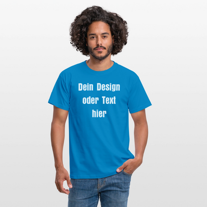 Männer T-Shirt - personalisierbare Vorder- und Rückseite - Royalblau