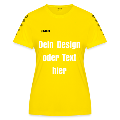 JAKO Frauen Trikot Team - personalisierbare Vorder- und Rückseite - Gelb