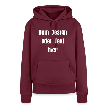 Frauen Premium Hoodie - personalisierbare Vorder- und Rückseite - Burgunderrot