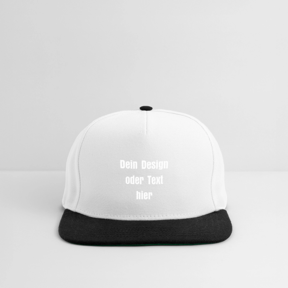 Snapback Cap - personalisierbar - Weiß/Schwarz