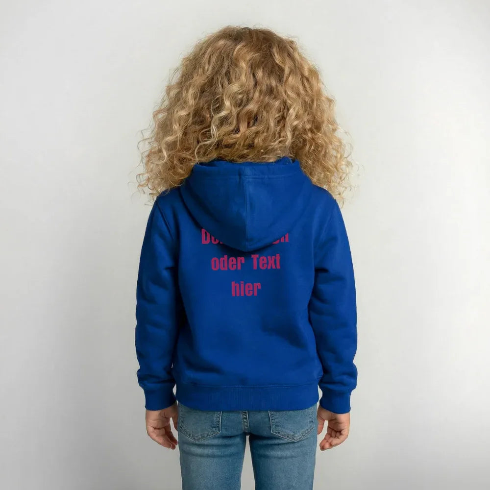 Kinder Hoodie - personalisierbare Vorder- und Rückseite - Royalblau
