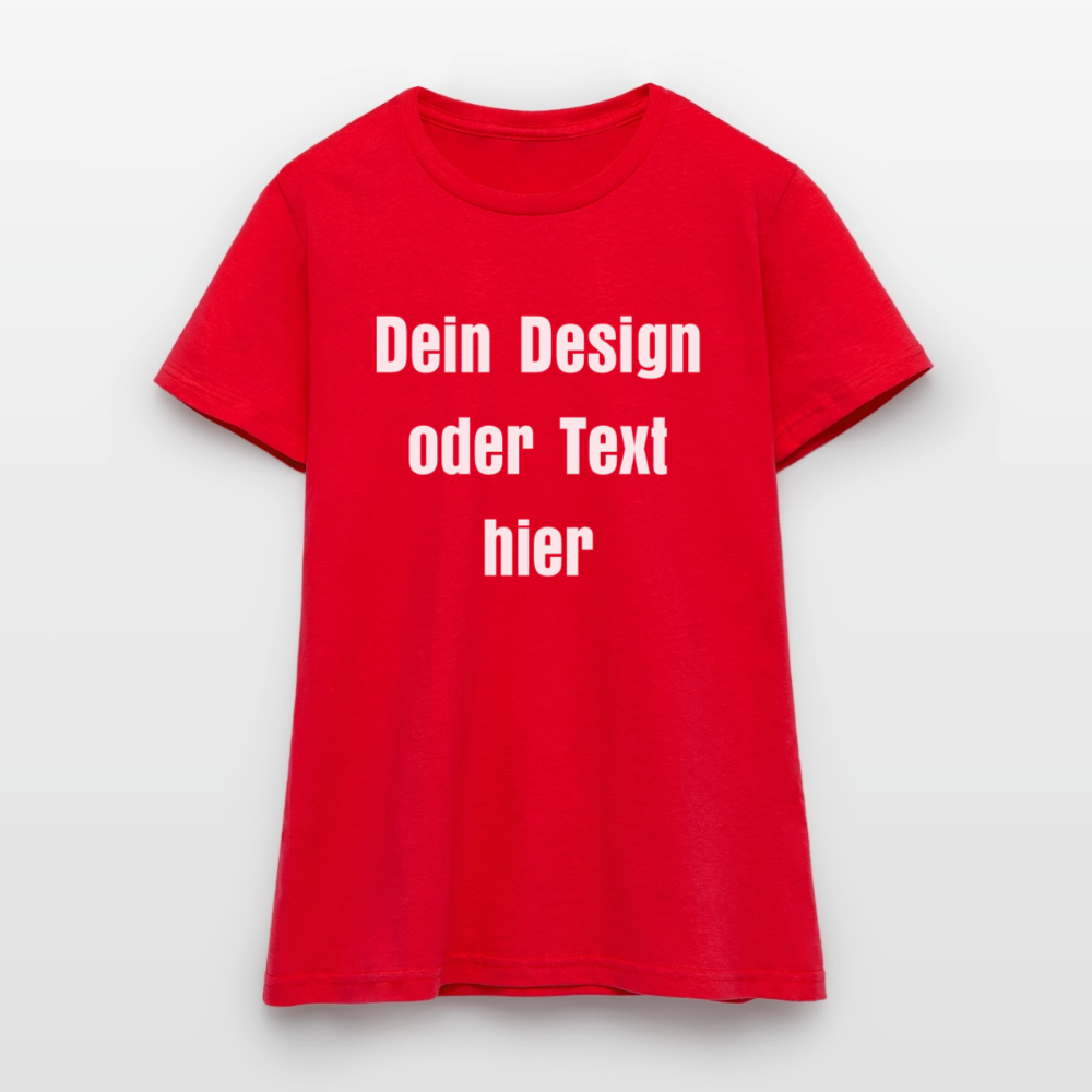 Frauen T-Shirt - personalisierbare Vorder- und Rückseite - Rot