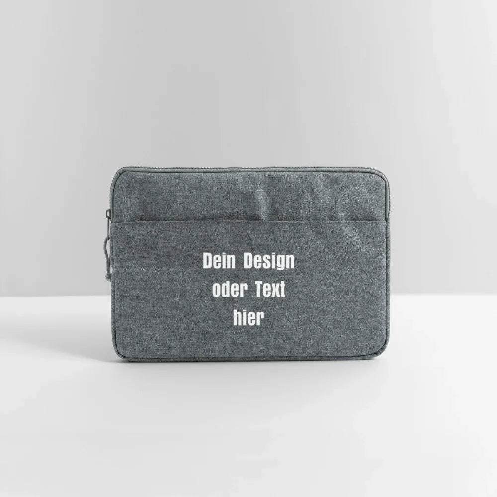 Laptoptasche passend für bis zu 15 Zoll Laptopgröße - personalisierbar - Grau meliert