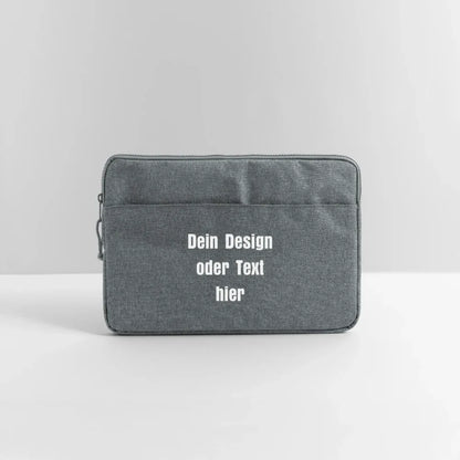 Laptoptasche passend für bis zu 15 Zoll Laptopgröße - personalisierbar - Grau meliert
