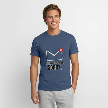 "Allen geantwortet. Sorry." Motiv-T-Shirt für Männer, Farbe Dunkles Denimblau