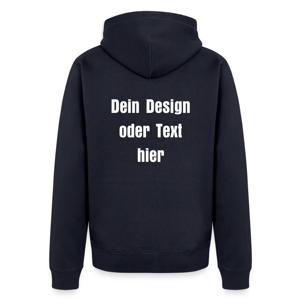 Männer Premium Kapuzenjacke - personalisierbare Vorder- und Rückseite - Navy