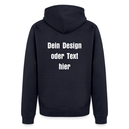 Männer Premium Kapuzenjacke - personalisierbare Vorder- und Rückseite - Navy