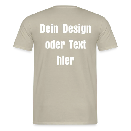 Männer T-Shirt - personalisierbare Vorder- und Rückseite - Sandbeige