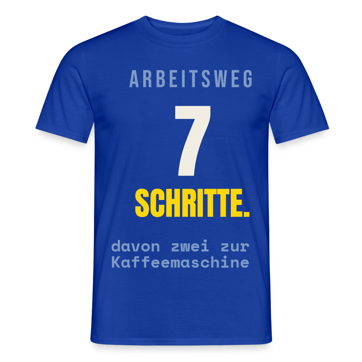 Arbeitsweg: sieben Schritte Motiv-T-Shirt für Männer, Farbe Dunkelblau