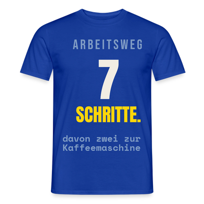 Arbeitsweg: sieben Schritte Motiv-T-Shirt für Männer, Farbe Dunkelblau
