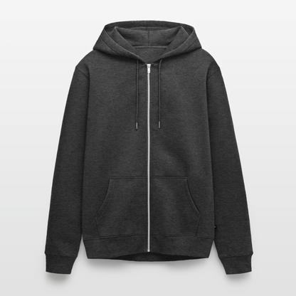 Männer Premium Kapuzenjacke - personalisierbare Vorder- und Rückseite - Anthrazit meliert