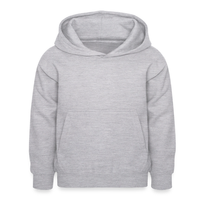 Kinder Hoodie - personalisierbare Vorder- und Rückseite - Hellgrau meliert