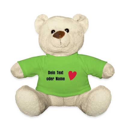 Teddy "Valentine" - personalisierbarer Text oder Name - Hellgrün