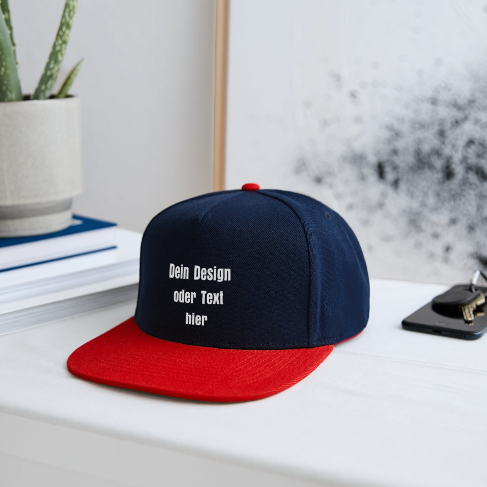 Snapback Cap - personalisierbar - Navy/Rot