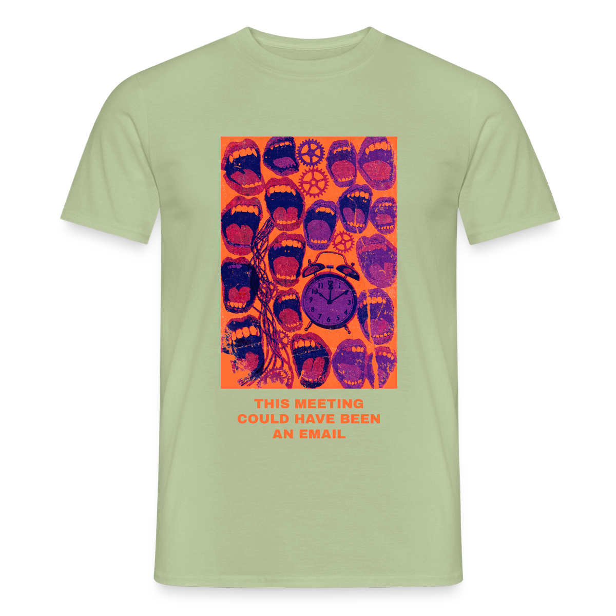 This meeting could have been an email. Popart-Motiv Motiv-T-Shirt für Männer, Farbe Sage