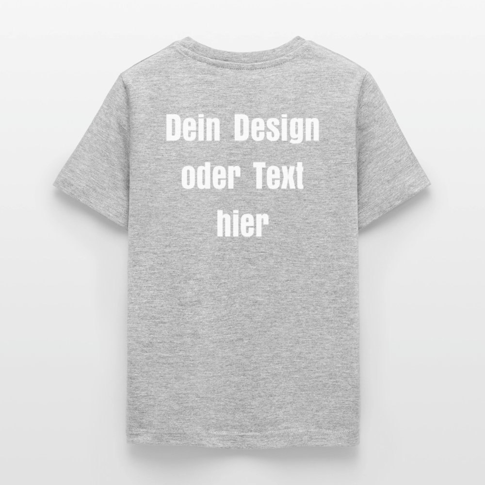 Teenager T-Shirt - personalisierbare Vorder- und Rückseite - Grau meliert