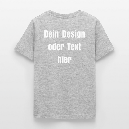 Teenager T-Shirt - personalisierbare Vorder- und Rückseite - Grau meliert