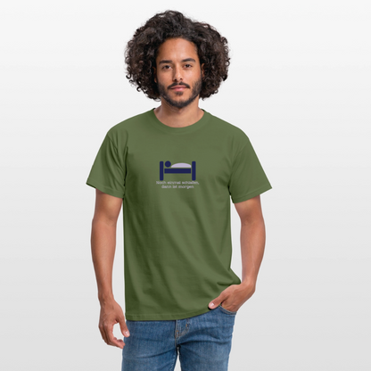 "Schlafen" Motiv-T-Shirt für Männer - Militärgrün